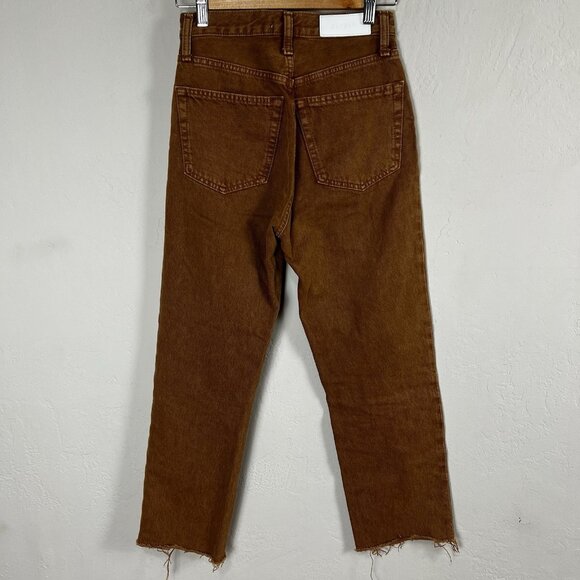 Re/Done Brown Straight Leg Jeans - Picture 4 of 14